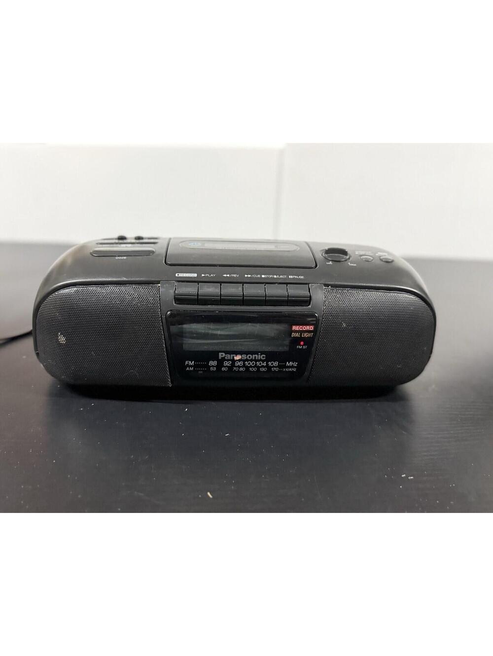 Panasonic RC-X260  AM/FM Black Stereo Clock Radio -Cassette Recorder Works